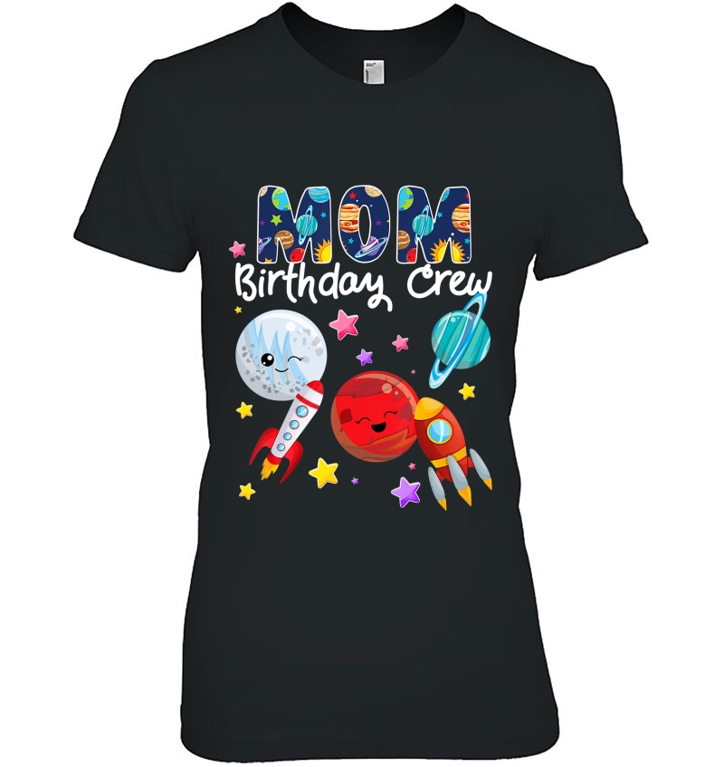 Mom Birthday Crew Outer Space Solar System Birthday Party Hoodie