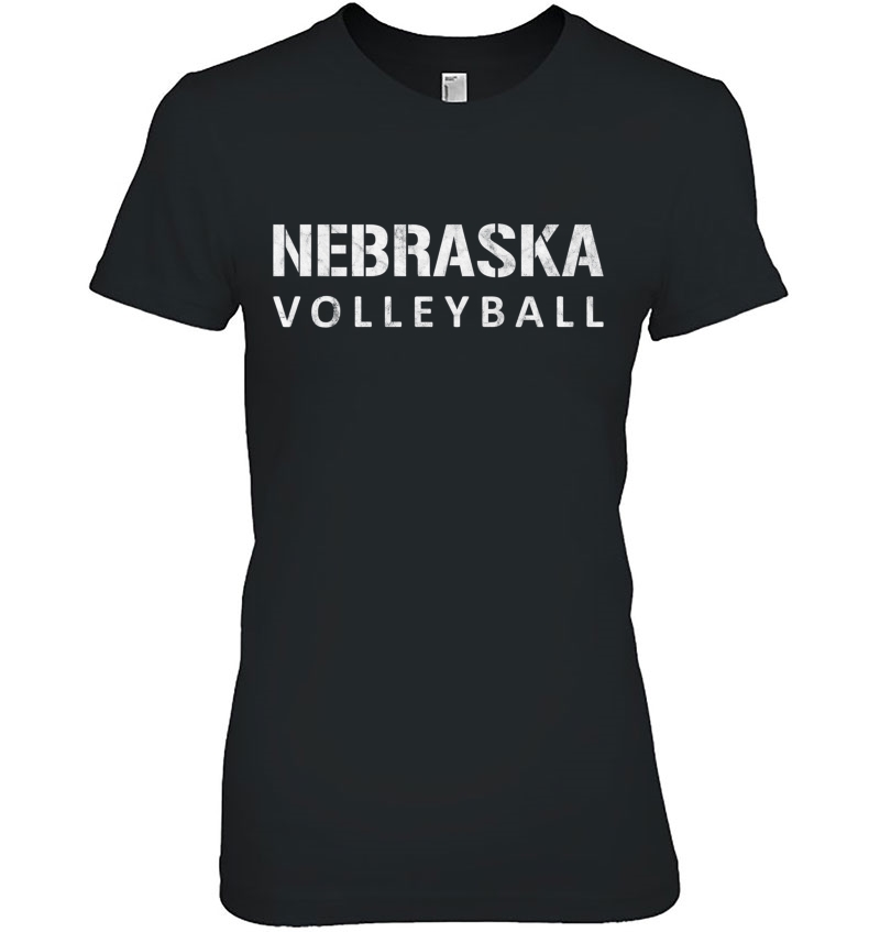 Nebraska Volleyball Vintage Distressed Pullover Ladies Tee