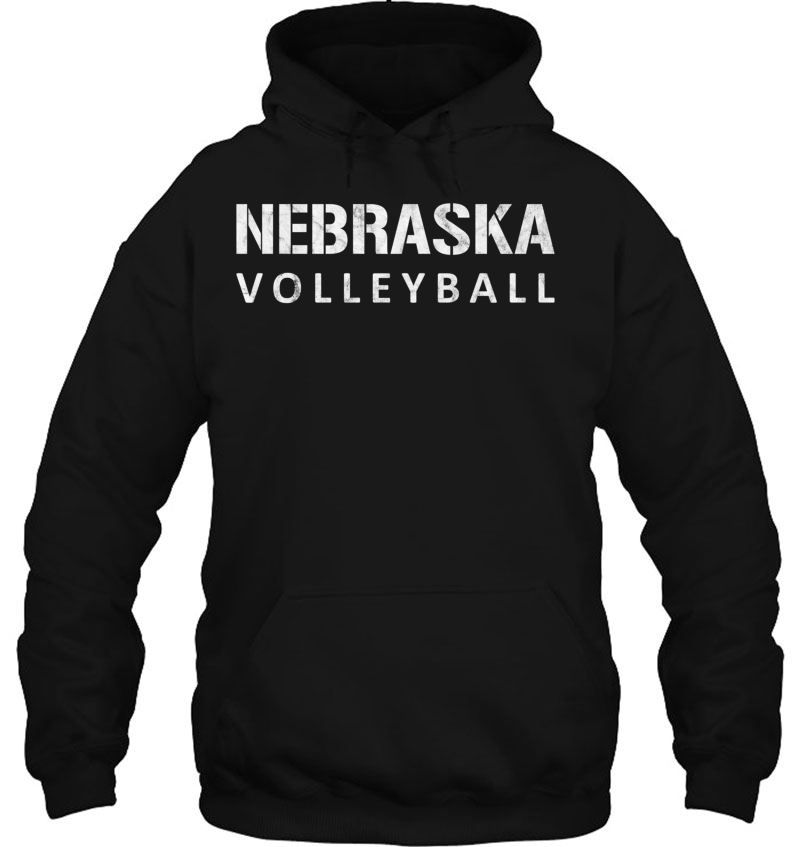 Nebraska Volleyball Vintage Distressed Pullover Hoodie
