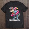 Pool Party T Rex Dinosaur Flamingo Float Summer Beach Gift Tank Top Tee