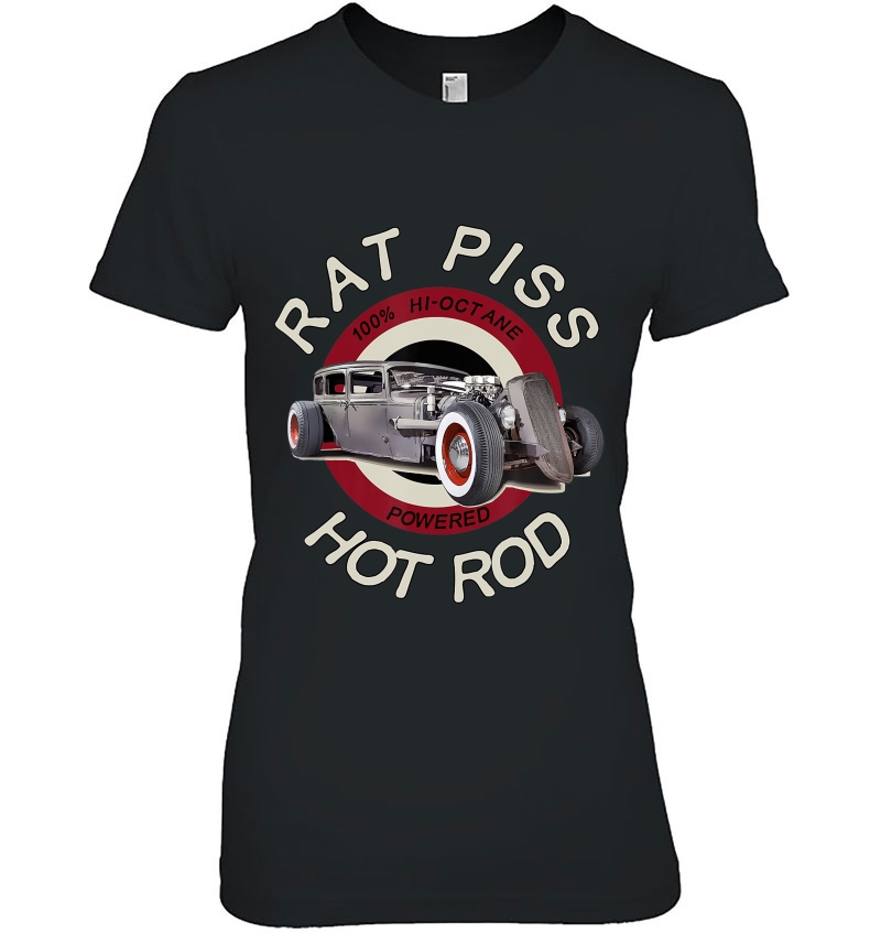 Rat Piss Hi-Octane Powered Hot Rod Retro Rockabilly Themed Ladies Tee