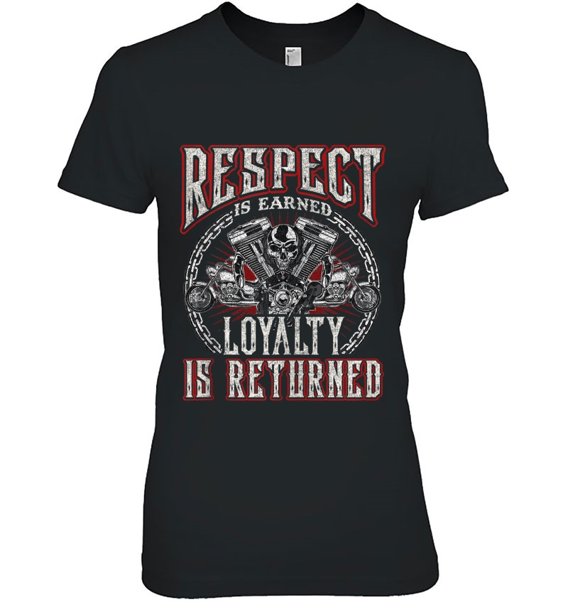 Skull Biker Gift Motorcycle Respect Loyalty Throttle Tank Top Hoodie