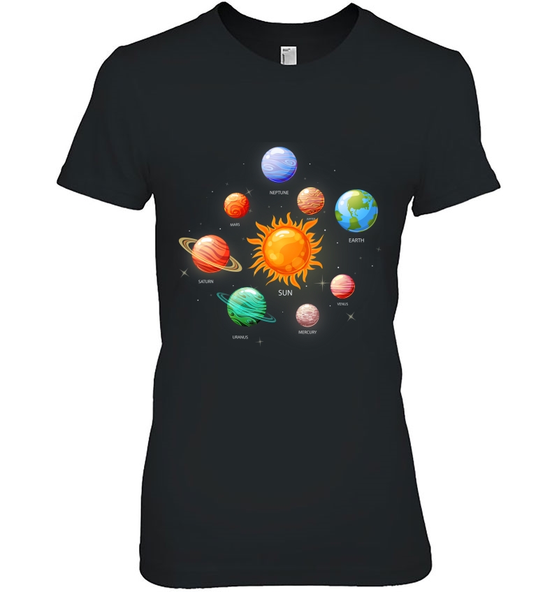 Solar System With Sun Planets Comets Earth Tee Space Geeks Hoodie