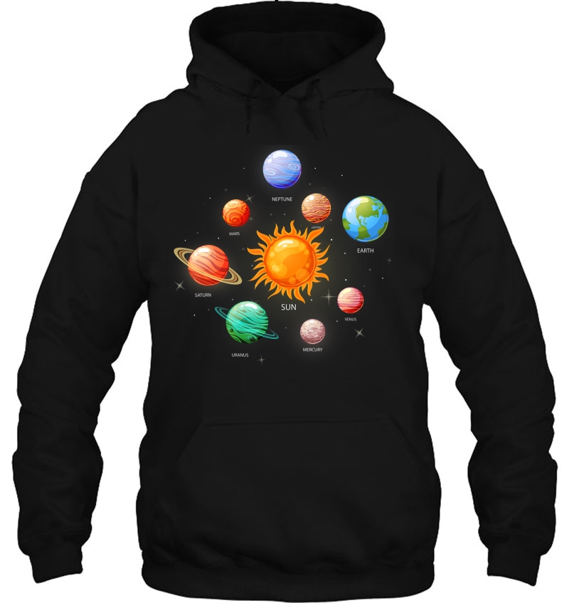 Solar System With Sun Planets Comets Earth Tee Space Geeks Mugs