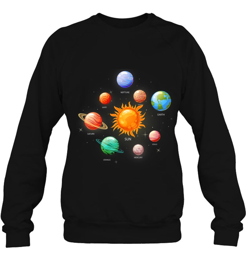 Solar System With Sun Planets Comets Earth Tee Space Geeks Mugs