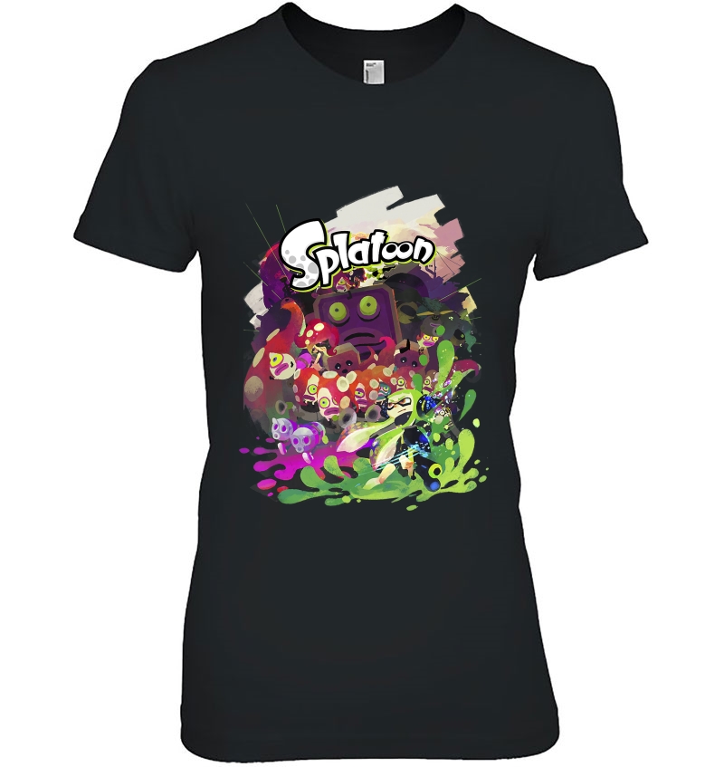 Splatoon Abstract Painted Logo Portrait Ladies Tee