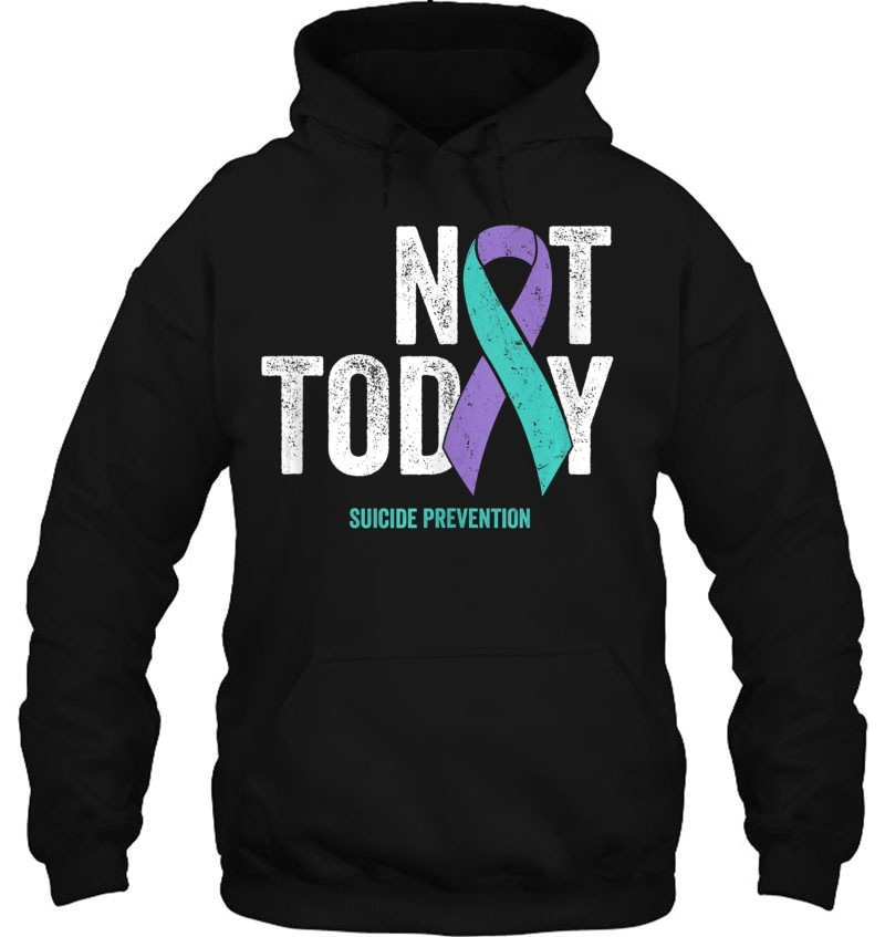 Suicide Prevention Awareness Ribbon Not Today Purple Teal Tank Top Mugs