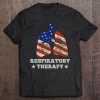 Usa American Flag Respiratory Therapist Therapy Lungs Gift Tee