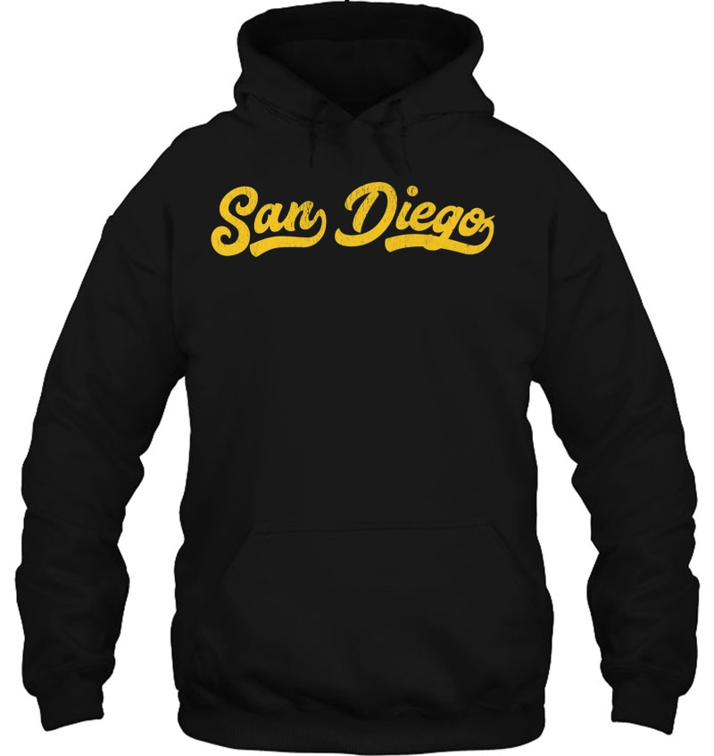 Vintage I Love San Diego Cali Baseball Script Premium Hoodie