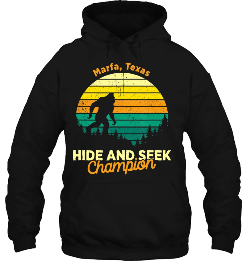 Vintage Marfa, Texas Mountain Hiking Souvenir Print Hoodie
