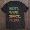 Womens 12Th Wedding Anniversary Gift Best Wife Since 2008 Purple Tee