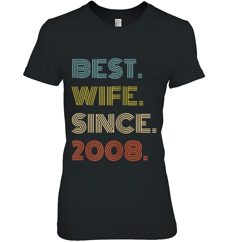Womens 12Th Wedding Anniversary Gift Best Wife Since 2008 Purple Ladies Tee