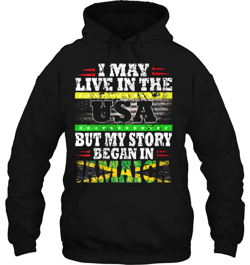 Womens American Jamaican Flag Shirt - My Story Began In Jamaica Mugs