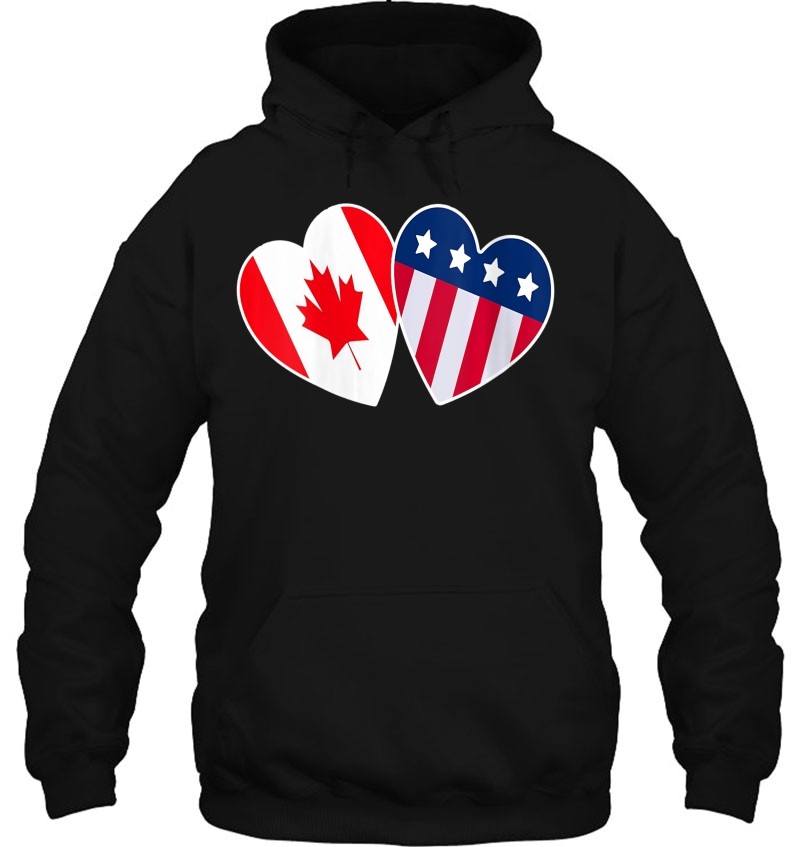 Womens Canadian Americans Flag America Canada Usa Flag Heart Mugs