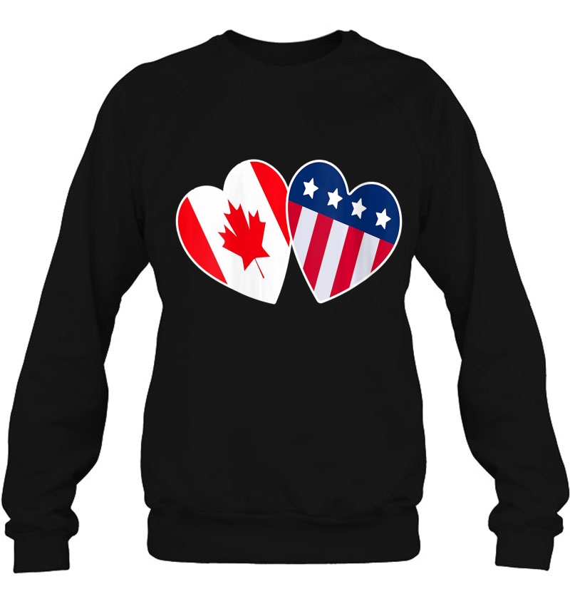 Womens Canadian Americans Flag America Canada Usa Flag Heart Mugs