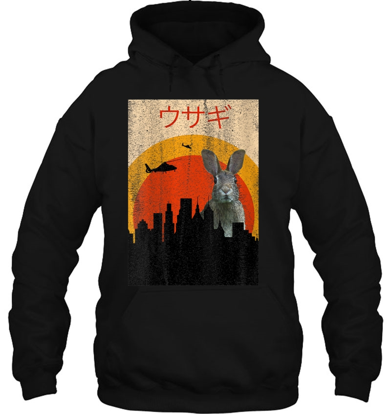 Womens Japanese Movie Poster Bunny Rabbit Vintage Horror Pet Zilla Hoodie
