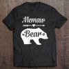 Womens Memaw Bear Gift For Grandma Heart Arrow Bear Tee