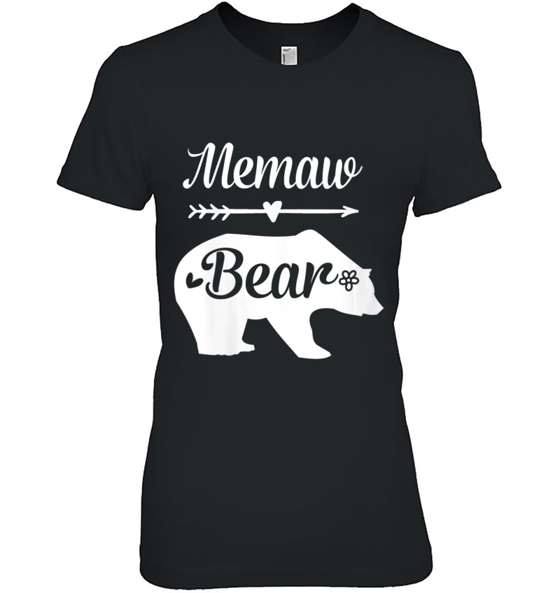 Womens Memaw Bear Gift For Grandma Heart Arrow Bear Hoodie