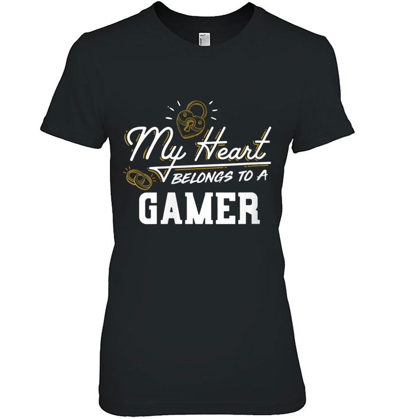 Womens My Heart Belongs To A Gamer Gift Hoodie