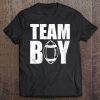 Womens Team Boy Gender Reveal Baby Shower Party Distress Football Tee