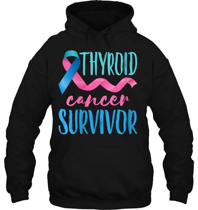 Womens Thyroid Cancer Survivor Awareness Ribbon Teal Pink Blue Mugs