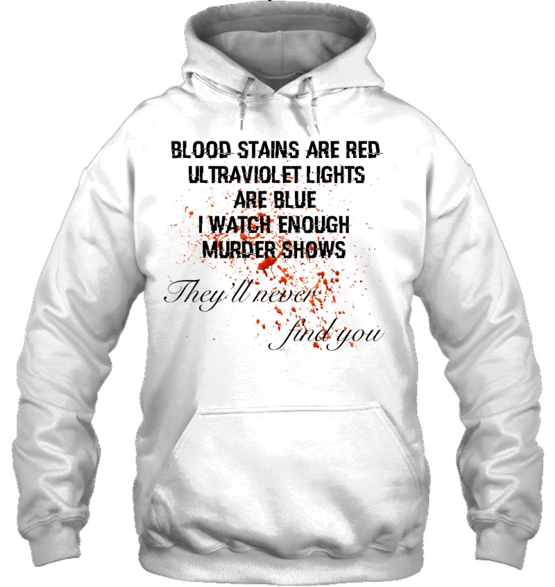 Blood Stains Are Red Ultraviolet Lights Are Blue Tee Mugs