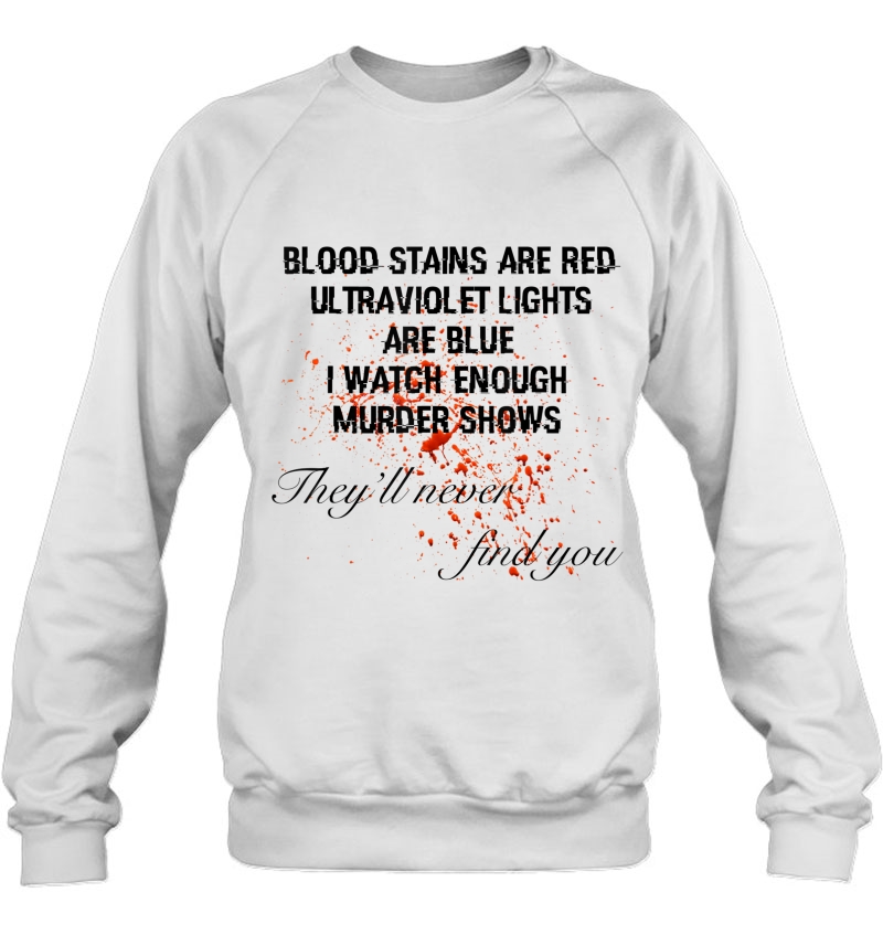 Blood Stains Are Red Ultraviolet Lights Are Blue Tee Mugs