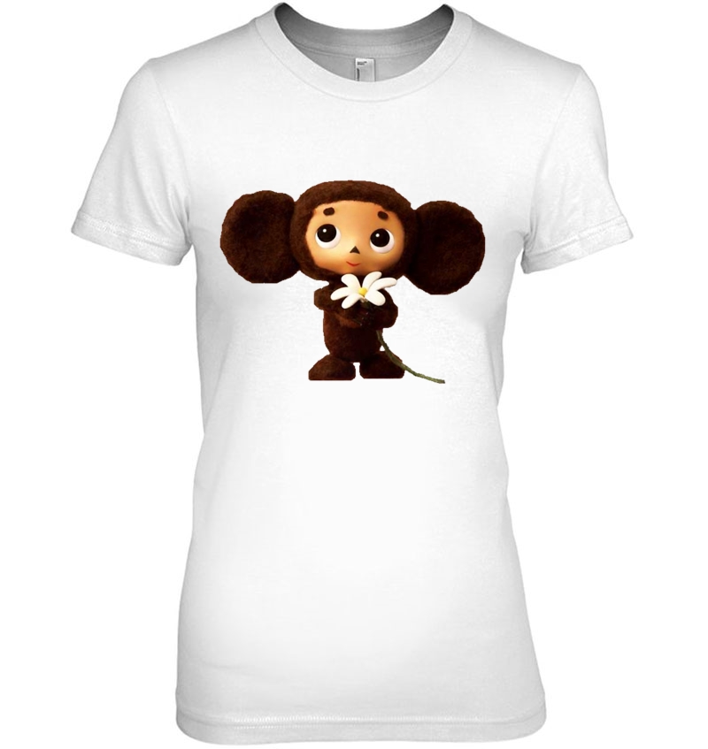 Cheburashka With Flower Cute Design Baby Birthday Art Gift Premium Hoodie