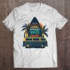 Hawaii Retro Vintage Sun With Van Surfers & Surfboard Tee