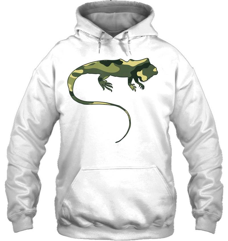 Military Iguana Camo Men Print Us Lizard Animal Veteran Gift Hoodie