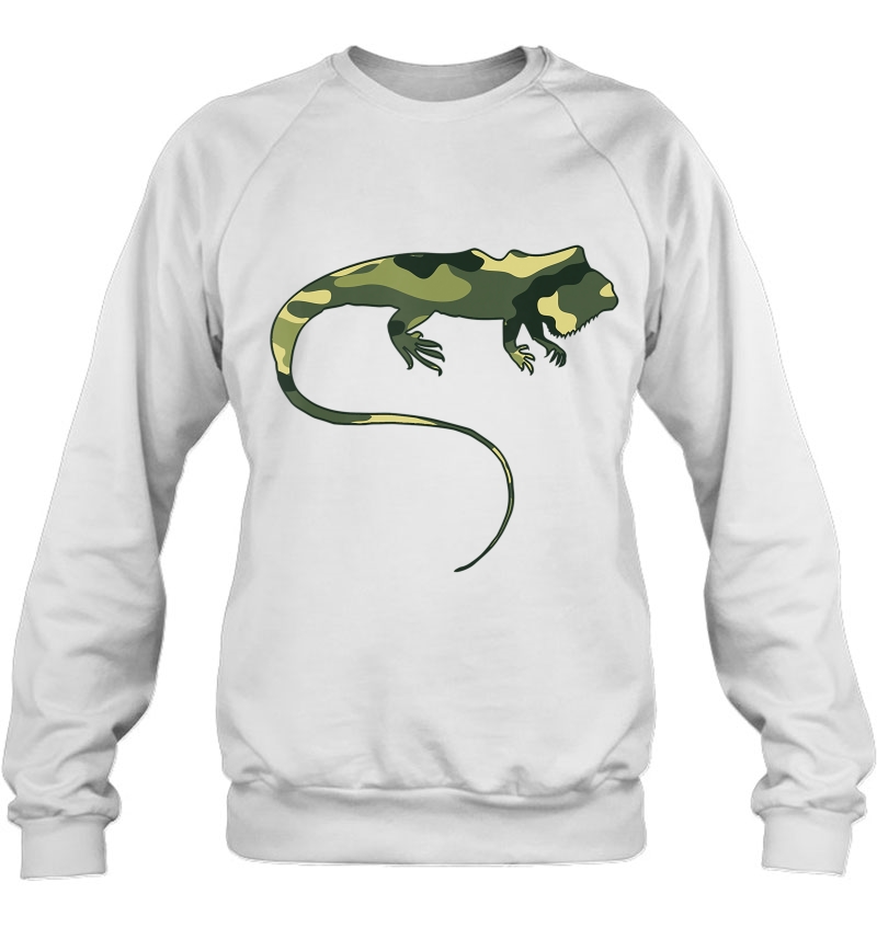 Military Iguana Camo Men Print Us Lizard Animal Veteran Gift Sweatshirt