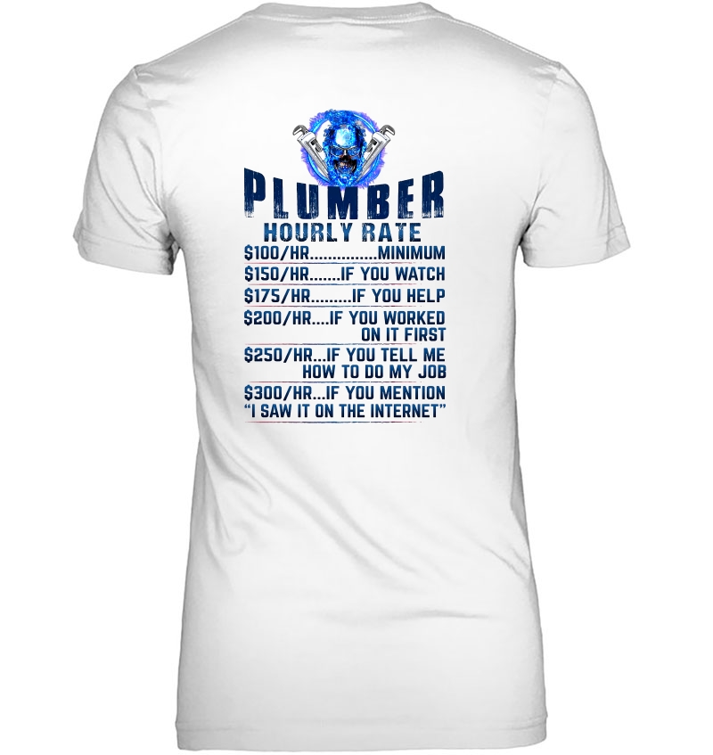 Plumber Hourly Rate Blue Fire Skull Version Hoodie