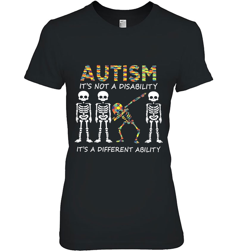 Autism It's Not A Disability It's A Different Ability Dabbing Skeleton Autism Awareness Hoodie