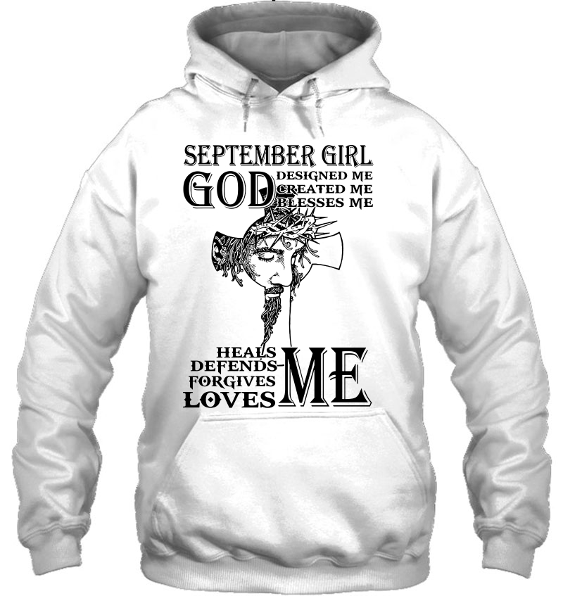 September Girl God Designed Me Created Me Blesses Me Jesus Christian Mugs