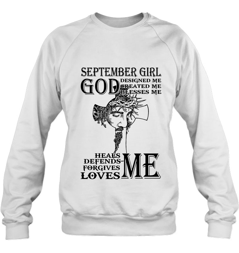 September Girl God Designed Me Created Me Blesses Me Jesus Christian Mugs