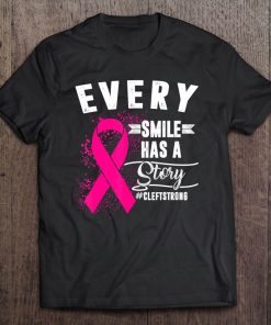 Cleft Lip And Palate Awareness Week Smile Strong Pink Ribbon Tee