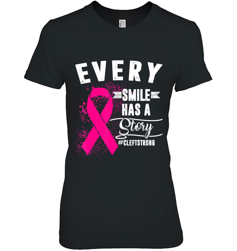 Cleft Lip And Palate Awareness Week Smile Strong Pink Ribbon Hoodie