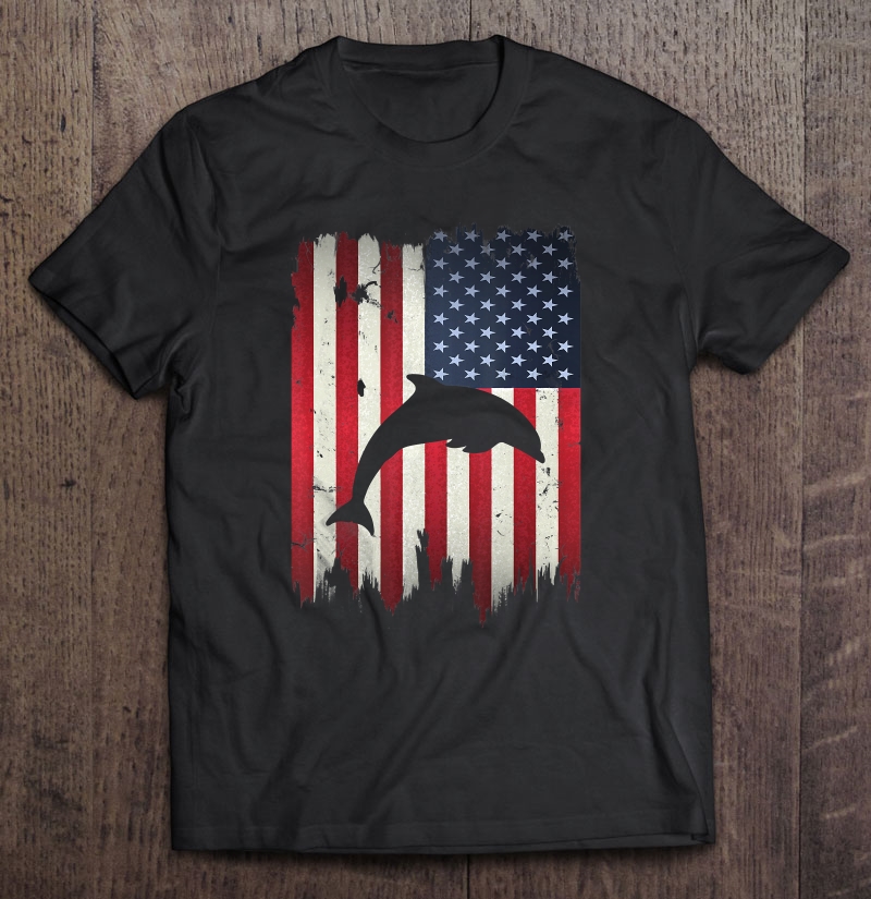 Dolphin Usa American Flag 4Th Of July Patriotic Gift Shirt