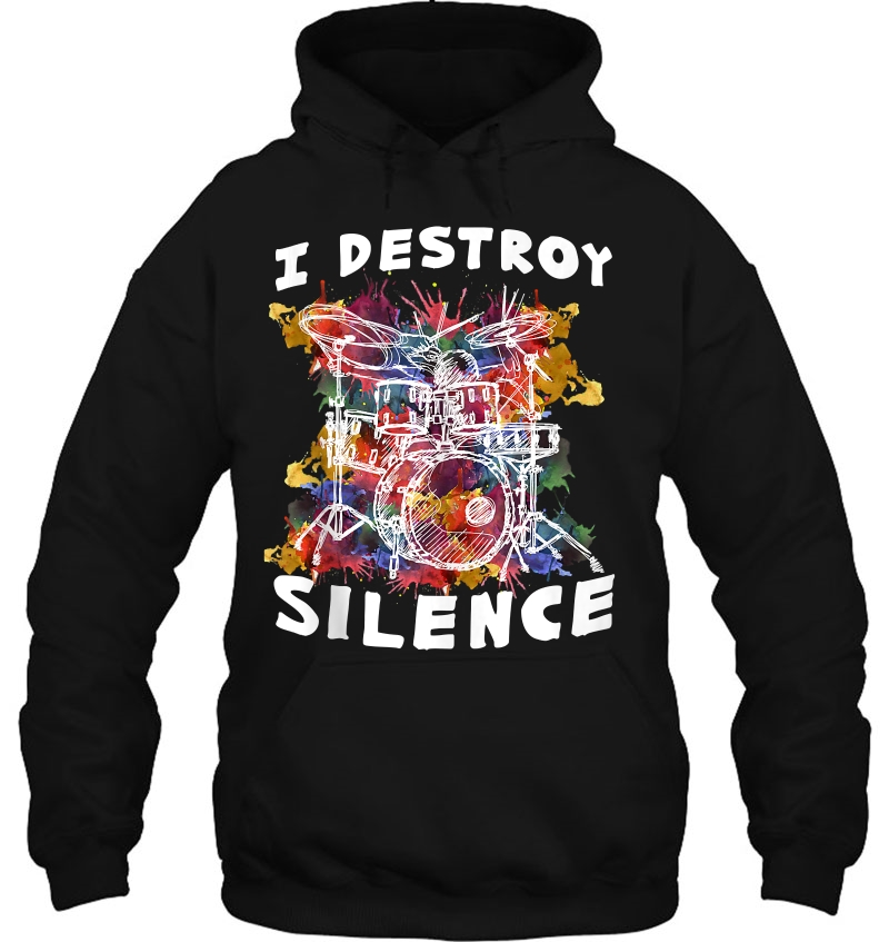 Drum Set Drums Drummer Drumming I Destroy Silence Tank Top Mugs