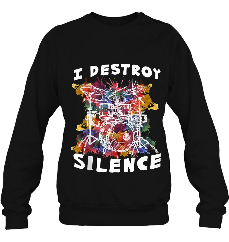 Drum Set Drums Drummer Drumming I Destroy Silence Tank Top Mugs