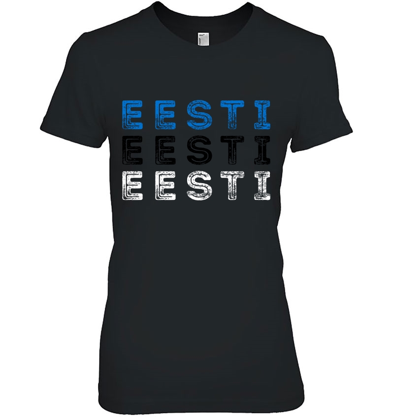 Estonia Eesti Text Flag - Vintage Minimalist Estonian Shirt Hoodie