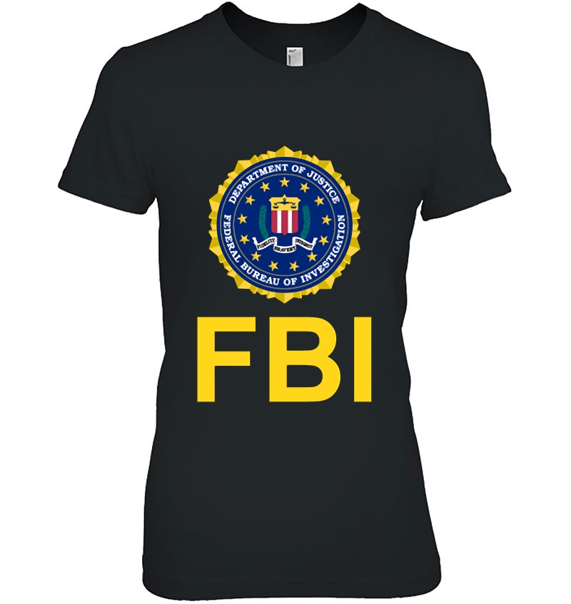 Fbi Shirt, Double Sided Fbi Federal Agent Chest Seal Logo Pullover Ladies Tee