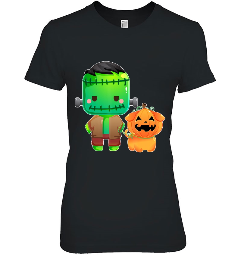 Frankenstein And Pumpkin Dog Halloween Gifts Hoodie