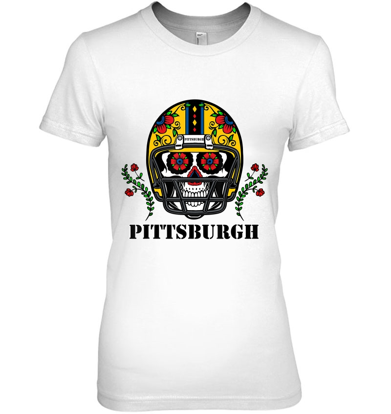 Pittsburgh Football Helmet Sugar Skull Day Of The Dead Hoodie