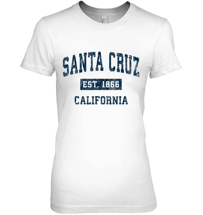 Santa Cruz California Ca Vintage Sports Design Navy Print Hoodie