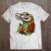 Womens Crocodile Aligator Tattoo Day Of The Dead Floral Mexican Art V-Neck Tee