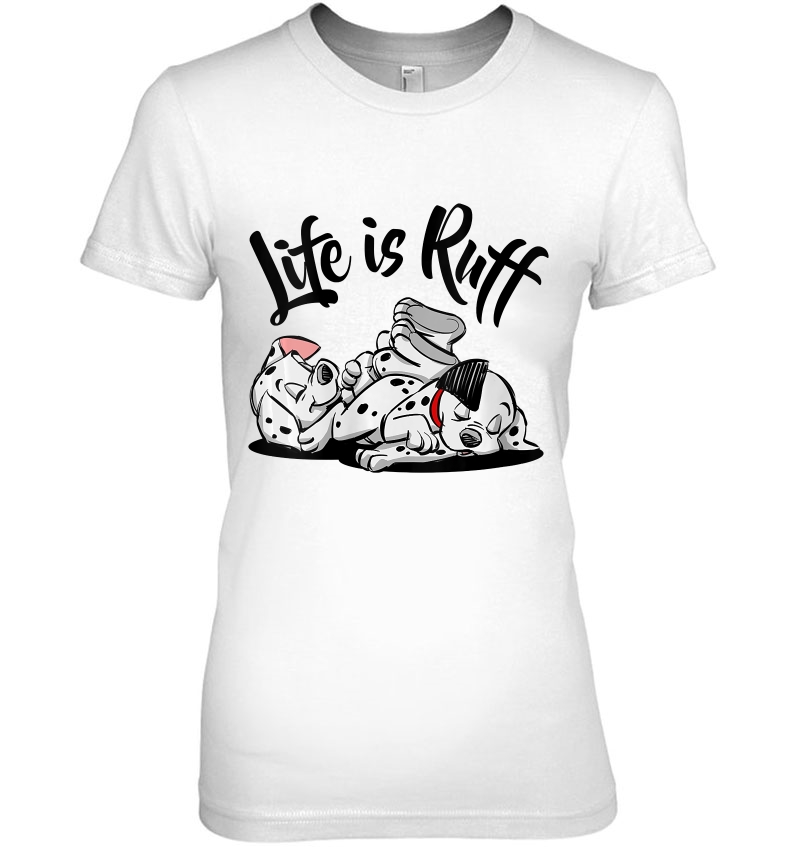 Womens 101 Dalmatians Life Is Ruff V-Neck Hoodie