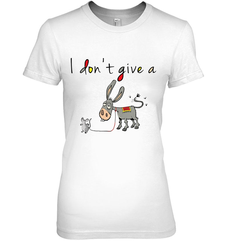 Womens I Don't Give Rats Ass Mouse Donkey Funny Witty Humor V-Neck Hoodie