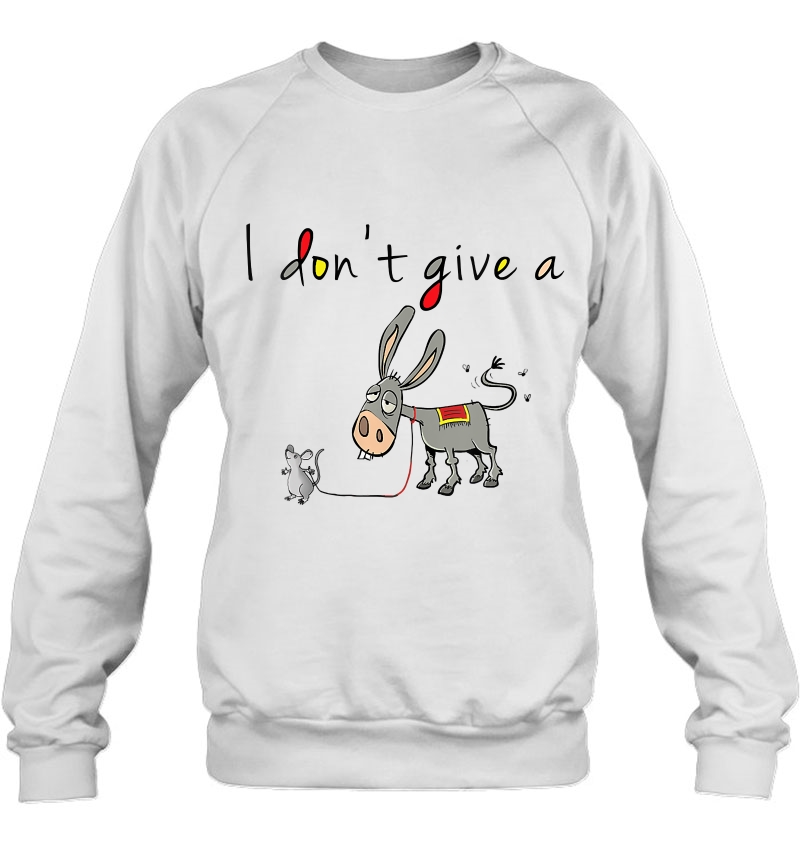 Womens I Don't Give Rats Ass Mouse Donkey Funny Witty Humor V-Neck Mugs