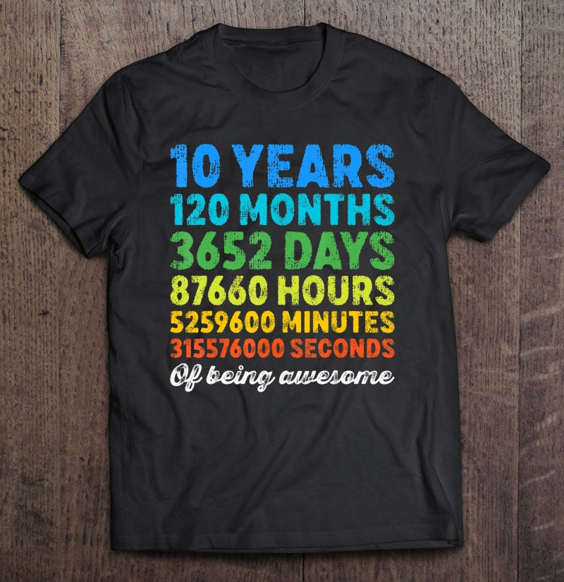 10 Years Old 10Th Birthday Shirt Vintage Retro Countdown Shirt